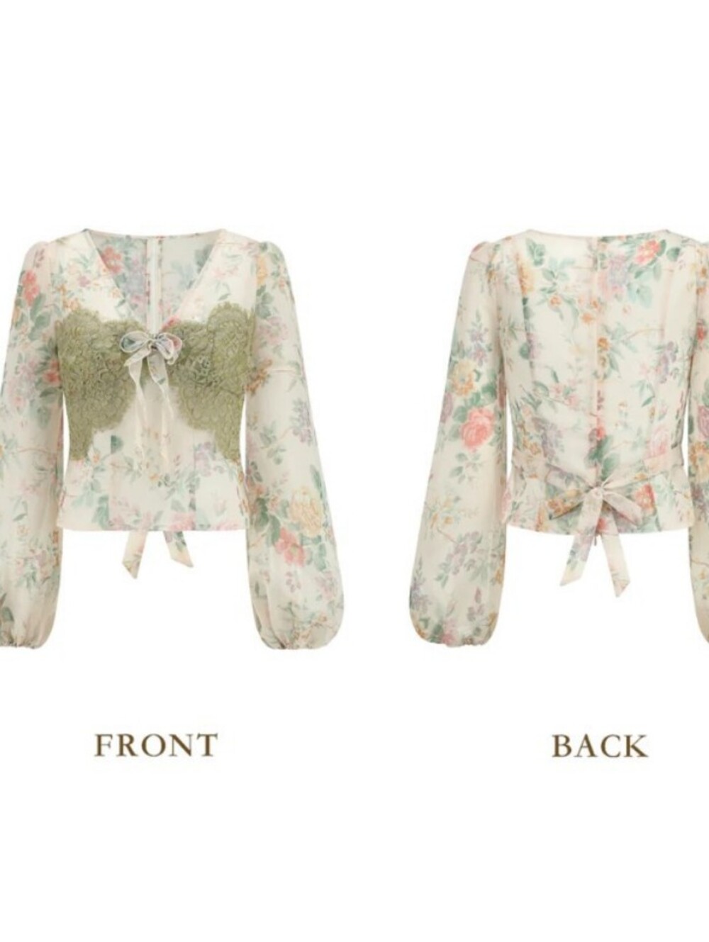 Lacemade Floral Lace-Trim Top - Picture 2 of 4